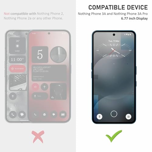 Image of Military-Grade Tempered Glass Screen Protector for Nothing Phone 3A / Nothing Phone 3A Pro with Edge to Edge Coverage - Case Friendly, Anti-scratch and Bubble free installation kit [Pack of 1]
