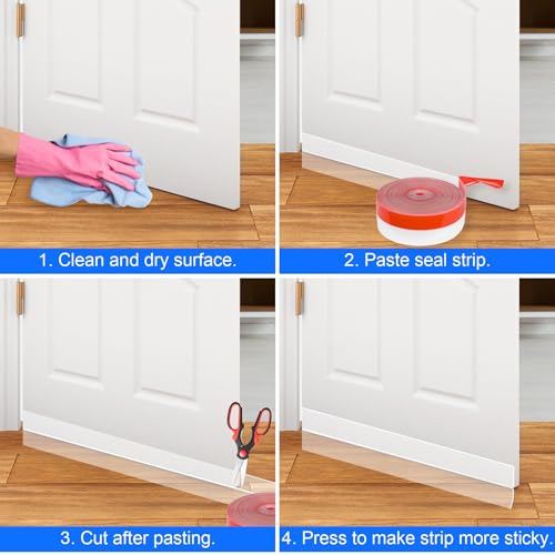Burlete de silicona para puerta corredera con cinta autoadhesiva invisible de 2.5 cm 7