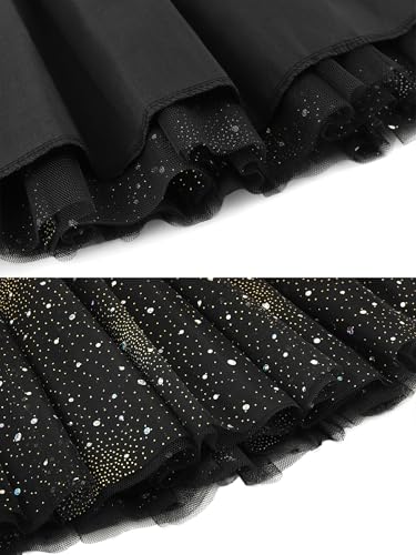 Baby Kleinkind Kinder Mädchen Tuturock Sternenhimmel Pailletten Prinzessinrock Minirock Tüllrock Ballett Rock mit Elastischer Bund Lieblich - Schwarz Herstellergr. 100
