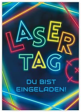 Minkocards Geburtstagseinladungen Junge Roboter - 12 Bunte Einladungskarten A6 Format