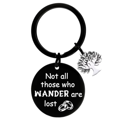 Il Signore degli Anelli Regali per Donne Uomini Inspirational Signore Degli Anelli Portachiavi Lotr Regali per Amici Natale Regalo di Compleanno Per Gli Amanti del Film Lotr, nero e nero.,