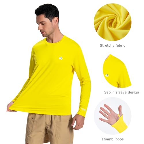 Men’s UPF 50+ Lightweight Long Sleeve Casual T-Shirt Quick Dry UV Sun Protection for Outdoor Beach Hiking Fishing Exercise3