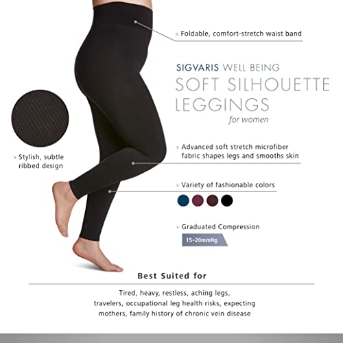 Sigvaris Soft Silhouette Leggings Opaque Footless Compression Tights 15-20 Mmhg #TOP1