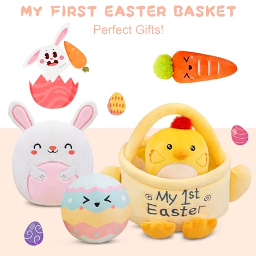 TOYSYM My First Easter Basket Stuffed Playset 5PCS Plush Bunny Chick Carrot Egg Gift for Easter by TOYSYM - Used condition - Image 7