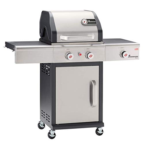 LANDMANN Gasgrill Triton maxX PTS 2.1 | Premium Gasgrill mit doppelwandigem Deckel & maxX-Zone für maximale Hitze | Grillrost aus emailliertem Gusseisen für perfektes Grillbranding [Edelstahl]