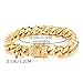 18K gold men's fashionable Cuban dragon head buckle 12mm wide bracelet, hip-hop trendy charm, men's tennis bracelet gift (18K Gold, 8.5 IN)