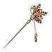 YOY Fashion Long Hair Decor Chinese Traditional Style Women Girls Hair Stick Hairpin Hair Making Accessory with Butterfly,Coffee