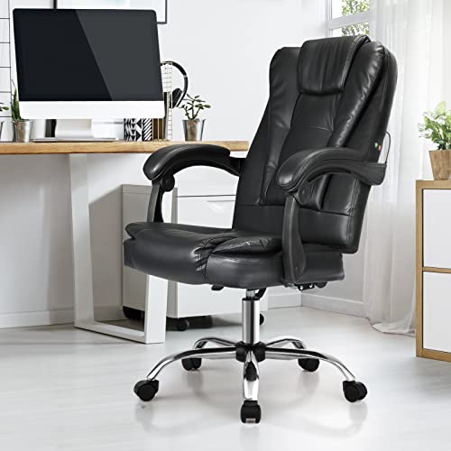Oikiture Massage Office Chair Executive Gaming Racing Recliner Seat Classic Swivel Desk Chairs Leather PU with Footrest