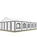 Produktbild TOOLPORT Hochwertiges Partyzelt 5x10 m Pavillon Zelt PE Plane 450 N Gartenzelt Festzelt Bierzelt Wasserdicht grau-weiß