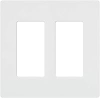 Vista 1 de Lutron CW-2-WH-12 Placa de pared Decorador Claro blanca de 2 Gang (paquete de 12) CW-2-WH