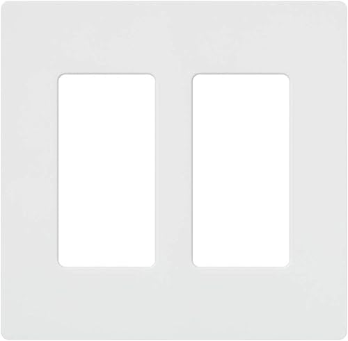 Lutron Claro Placa de pared decorativa de dos vías, Blanco, CW-2-WH-12