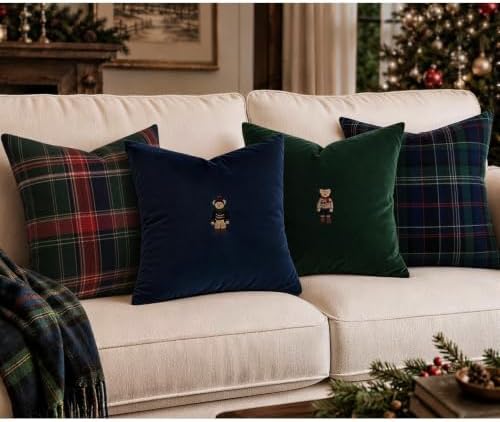 Christmas Decorations - Set of 4 Heritage Throw Pillow Covers, 18...