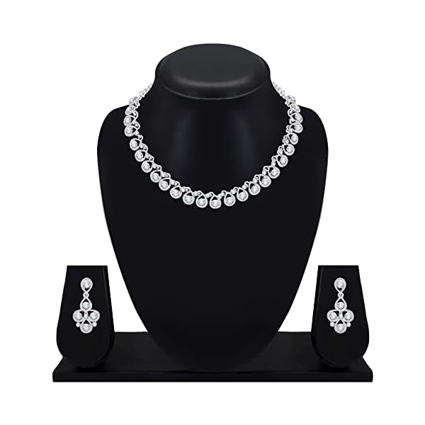 Atasi International Diamond/Stones Necklace Set with Earrings for Women | Stylish Jewellery for Party, Wedding and Festive Occasions | Fashion Accessories - Image 8
