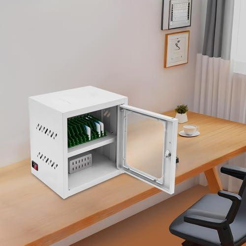 Image of 12-Device Charging Station, Charging Cabinet for Cellphones, Rechargeable Cellphone Locker Storage Charging Station, Locking and Charging Phone Storage Box, Cell Phone Charging Box