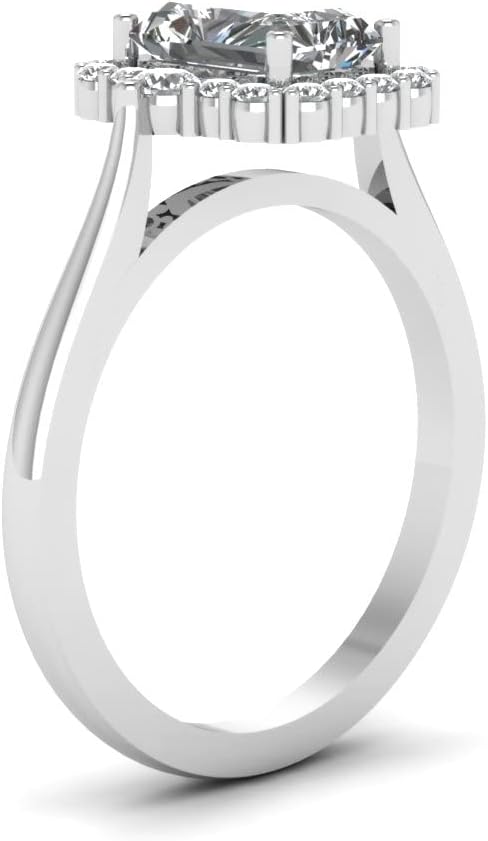 Choose Your Gemstone Halo Radiant Diamond CZ Petite Ring Sterling Silver Radiant Shape Halo Engagement Rings Matching Jewelry Wedding Jewelry Easy to Wear Gifts US Size 4 to 12