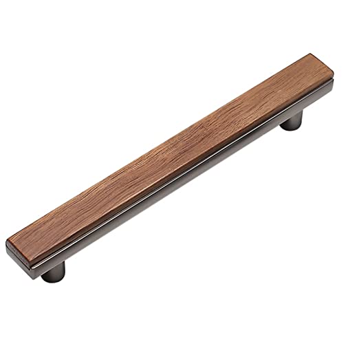 Holz Schrankgriffe Nussbaum Schubladengriffe Moderne Küchenschrankgriffe Möbelknöpfe Türgriffe Küchengriffe für Sideboards,Schranktüren,mit Schrauben (Hole distance:160mm) Cover