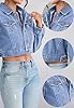 JerXox Women's Cropped Denim Washed Distressed But... #3