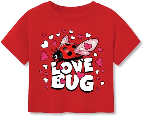Image of Girls Valentine T-Shirts Crop Tops Short Sleeve Shirts Little Kids Love Heart Graphic Tees
