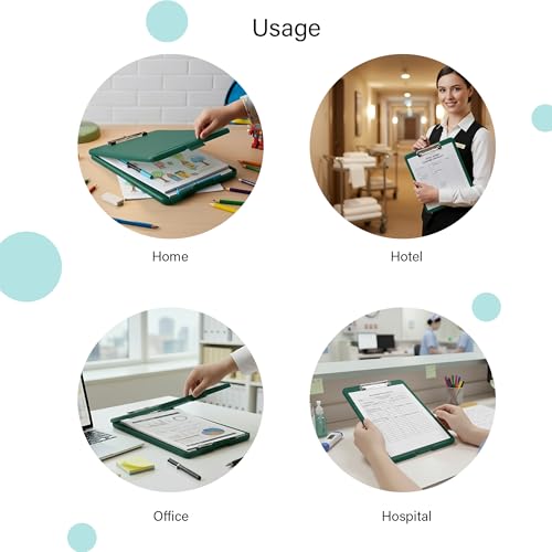 Image of oddpod Praise A4 Clip Pad /Clipboard with Storage Case for Paper and Document Storage 83002 (Pine Green)