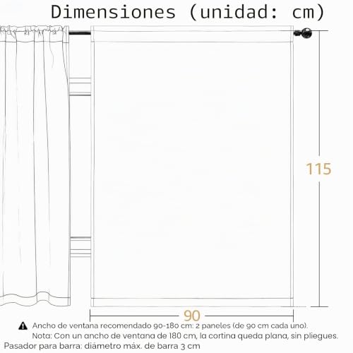 Cortinas de cocina blancas TOPICK rústicas transparentes de gasa para ventanas pequeñas 8