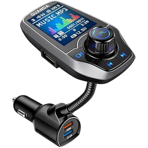 GUANDA Bluetooth FM Transmitter with Display Cover