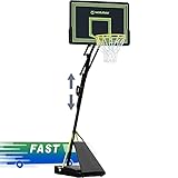 WIN.MAX Portable Basketball Hoop Basketball Goal Outdoor Basketball Equipment Height Adjustable 8 FT to 10 FT 44 Inch Premium PC Backboard with Wheels for Teenagers & Adults Outside Indoor Use