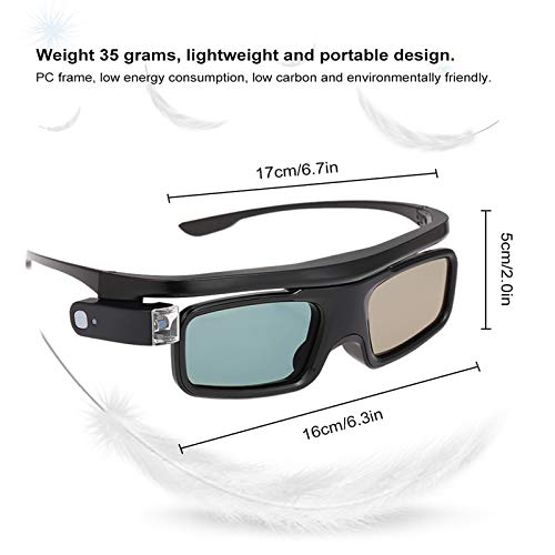 óculos 3d, Andoer Óculos 3D de obturador ativo G500 compatíveis com projetor DLP-Link com projetor c