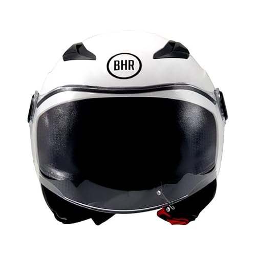 Casco Moto Bambino Demi-Jet, Bhr 838 Children, Casco Scooter Per Bambini/Bambine Omologato Ece 22.06, Visiera Antigraffio E Sgancio Micrometrico, Bian