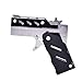 Zhou-long Clásico plegable 6 ráfagas de goma de acero inoxidable pistola de banda de juguete portátil semiautomático con 100 piezas de goma banda (negro)