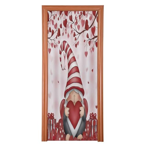 FLildon Heart Tree Valentine's Day Gnome Love Door Cover Decoration, Party Accessory Porch Decor for Festive Ornament Room Door Covers 32 x 79 Inch
