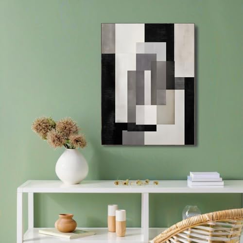 Art mural carrés géométriques abstraits, tableau design minimaliste épuré