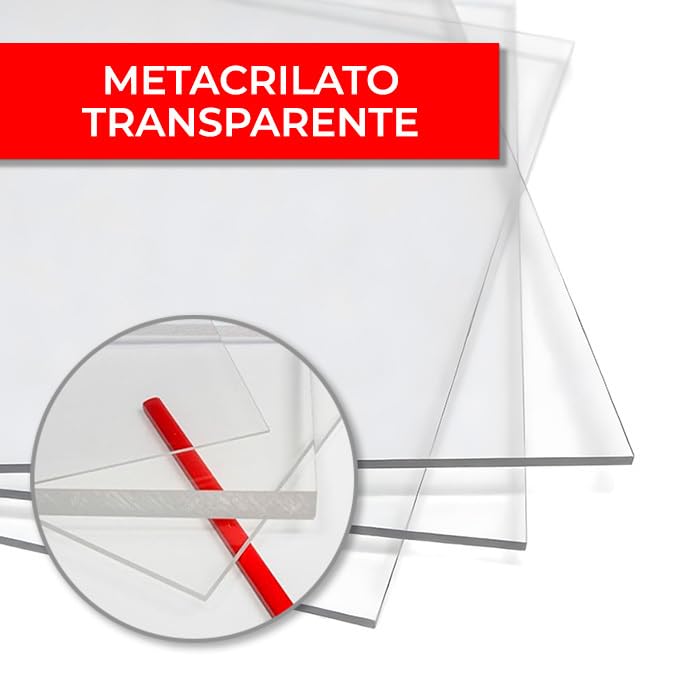 Plancha de metacrilato transparente 60x100 cm - 6mm grosor - Rígido y ligero - Resistente al impacto y UV - Fácil de cortar y limpiar - Ideal para bricolaje y decoración