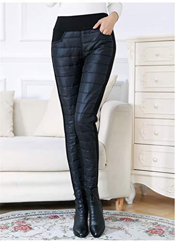Andongnywell Women High Waist Down Pants Winter Thicken Pants Elasticity Warm Trousers Windproof Quilted Puffer Pants2
