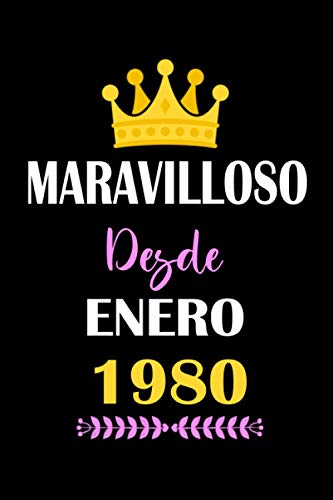 Maravilloso desde enero 1980: cuaderno de cumpleaños, regalos de cumpleaños para hombres, mujeres, cumpleaños 41 años, 6 "x 9" pulgadas, 120 páginas.