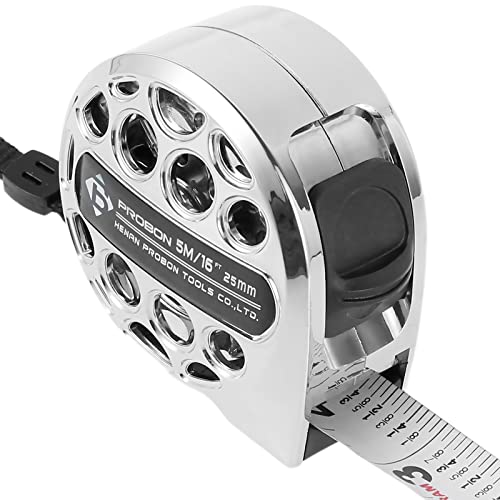 5M/16Ft Stainless Steel Anti-Corrosion Retractable Metric Ruler, Anti-Fall Wear-Resistant Stainless Steel Tape Measure Double-Sided Scale, Hollow Design Titanium Tape Measure, Self-Lock (5M) #TOP7