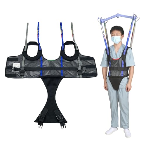 Ehucon Patient Lift Walking Sling for Mobility Training and Portable Standing Harness,SWL 550 Lbs(Black,X- Large)