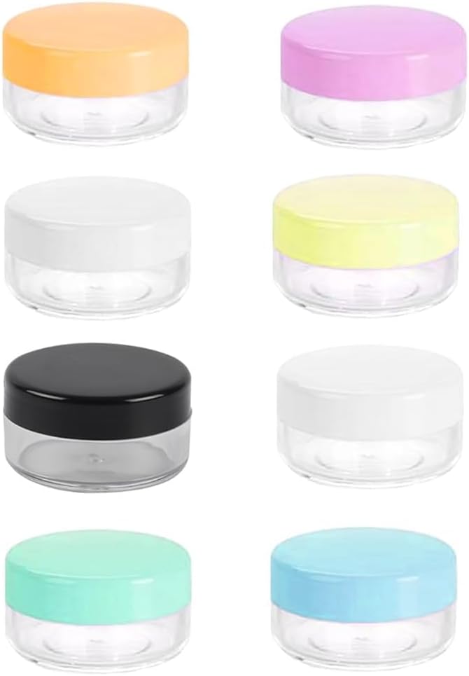8Pcs Pots for Toiletries,Travel Pots Face Cream Mini Small Plastic Bottles