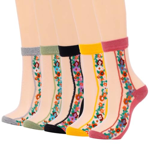 Image of Campsis Women Sheer Socks Sheer Ankle Socks for Women and Girls (G)
