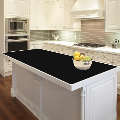 47.2"x23.6" Large Silicone Mat for Kitchen Counter, Heat Resistant Non-Slip Countertop Protector, Waterproof Silicone Craft Mat for Kitchen Island, Black by Goldleaf - Used condition - US$22.38