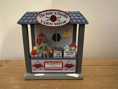 Lemax Knit 'n Needle Yarn Shop edificio coleccionable detallado de porcelana 5
