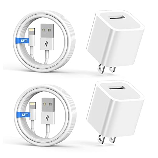 iPhone Charger,[MFi Certified] 2Pack 6FT Lightning Cable Data Sync Charging Cords With 2Pack USB Wall Charger Travel Plug Adapter Compatible with iPhone 14/13/12/11/Mini/XS/Max/XR/X/8/7/SE