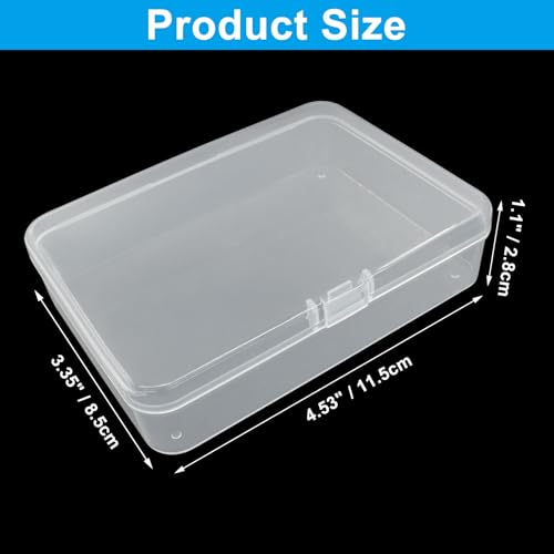 Image of 6 Pcs Mini Clear Plastic Storage Containers Boxes, Small Rectangle Box for Collecting Small Items, Beads, Game Pieces, Business Cards, Crafts Accessories (4.53 x 3.35 x 1.1 Inch)