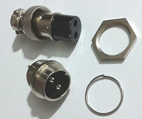 20 Set 2-Pin XLR 16mm Audio Cable Connector Chassis Mount - (Cable Length: 0.2m)