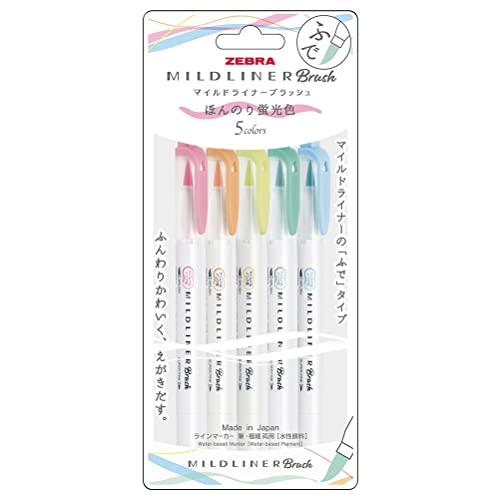 Pinceaux surligneurs fluorescents Zebra WFT8-5C parfaits pour égayer votre bullet journal