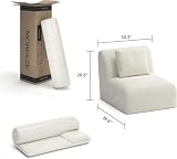 MORFEZE Luxury Single Sofa 1 Seat Boneless Cloud Couch with Pillows & Deep Seat for Living Room Memory Foam Cloud Chair (Beige, Single)
