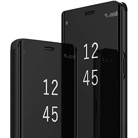 Galaxy A12 Phone Case for Samsung Galaxy A12 Case Clear Slim Thin Transparent Mirror S View Magnetic Flip Case 360 Degree Full Body Shockproof Protection Case for Samsung A12 Phone Cover Kickstand Cover