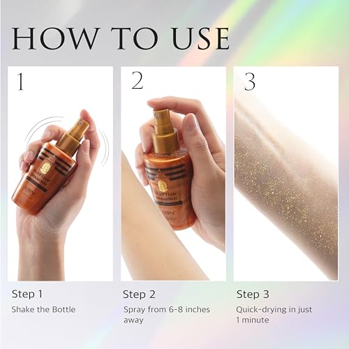 Ebin New York 812429030083 Egyptian Diamond Hair, Face & Body Glitter Mist - Gold 2.37Oz | Quick-Drying, Long-Lasting Shiny Spray thumb #6