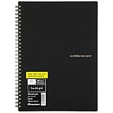 Maruman Mnemosyne Dot Grid Notebook- B5, 9.92' x 7.56', 80 Sheets / 160 Pages, 5mm Dotted Journal, Perforated Pages & Wire-Bound to Lay Flat, Black, Made in Japan
