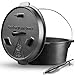 Produktbild Dutch Oven,Dutch Oven 9 liter, Dutch Oven Double Function,Pre-Seasoned Dutch Oven Set,Gusseisen Dutch Oven Accessories,Includes Lid Lifter,For Outdoor and Indoor Use,Schwarz