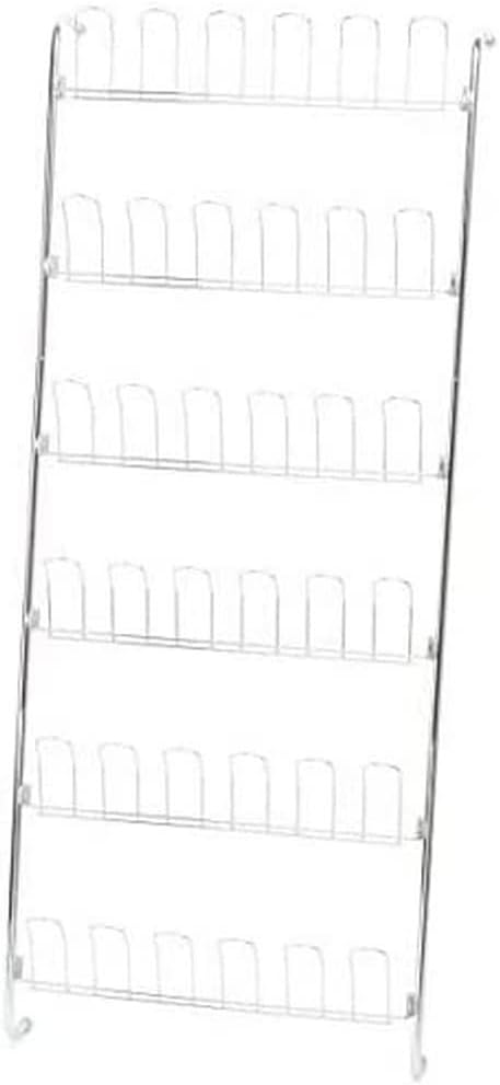 WENKO Over the Door Shoe Rack Organizer, Shoe Holder for Back of Door and Closet, Hanging Shoe Rack, Storage for up to 18 Pairs of Shoes, 23.2 x 59.4 x 5.5 inch, Silver Shiny